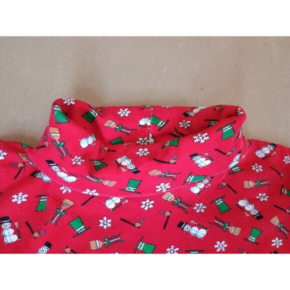 Vintage The Eagles Eye Women's 2X Christmas Turtleneck Snowman Red - Picture 5 of 5